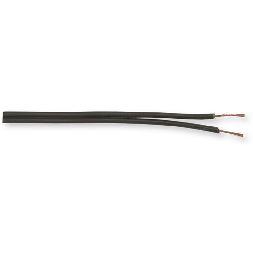 Bobine de câble méplats haut-parleurs 2 brins noir/rouge, 100m, 0,5 mm²